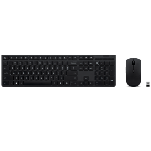 Kit Lenovo Professional Wireless Rechargeable Combo - Tastatura, USB Wireless/Bluetooth, Black + Mouse Optic, USB Wireless/Bluetooth, Black