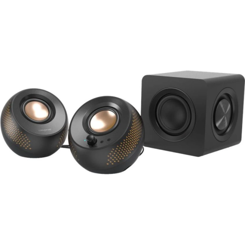 CREATIVE PEBBLE X Plus USB-C 2.1 Speakers w/Bluetooth 5.3, RGB Lighting, Aux, black