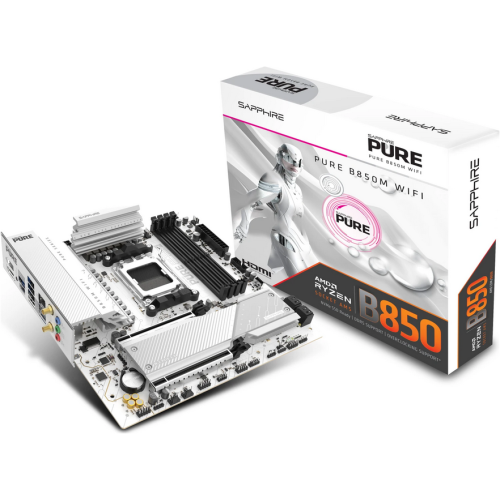 Placa de baza Sapphire PURE B850M WIFI, AMD B850, Socket AM5, mATX