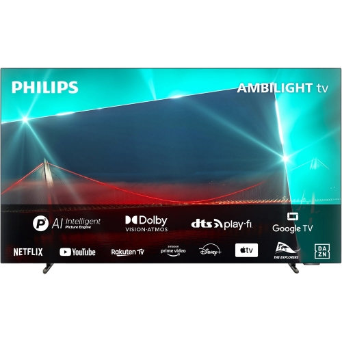 Televizor OLED Philips Smart 55OLED718 Seria OLED718, 55inch, Ultra HD 4K, Silver