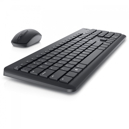 Kit Wireless Tastatura Dell KM3322W, Layout RO, USB, Black + Mouse Optic, USB, Black