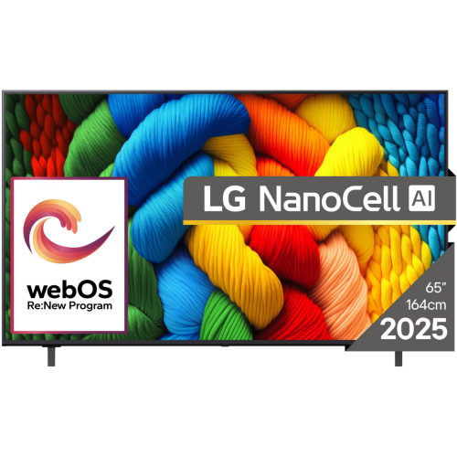 Televizor LED NanoCell LG Smart 65NANO80A3B, Seria NANO80, 65 inch, Ultra HD 4K, Black
