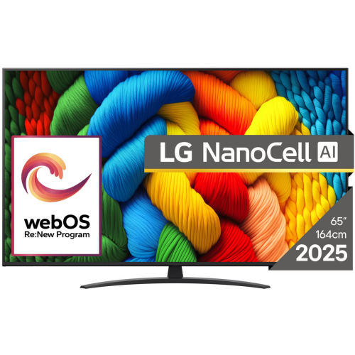 Televizor LED NanoCell LG Smart 65NANO81A3A, Seria NANO81, 65 inch, Ultra HD 4K, Black