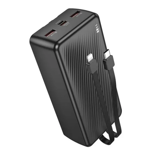 Baterie portabila Borofone BJ57B, 30000 mAh, 2 x USB-A, 2 x USB-C, 1 x Lightning, Black