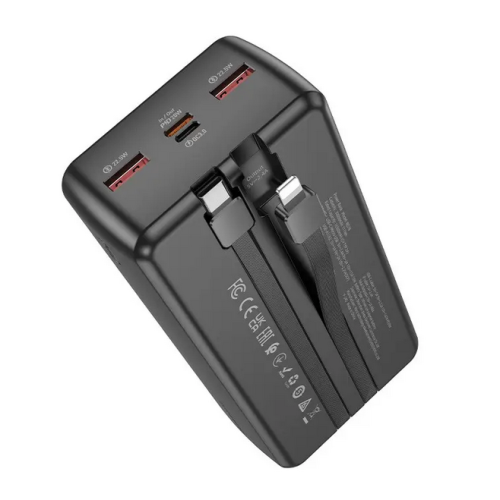 Baterie portabila Borofone BJ57B, 30000 mAh, 2 x USB-A, 2 x USB-C, 1 x Lightning, Black