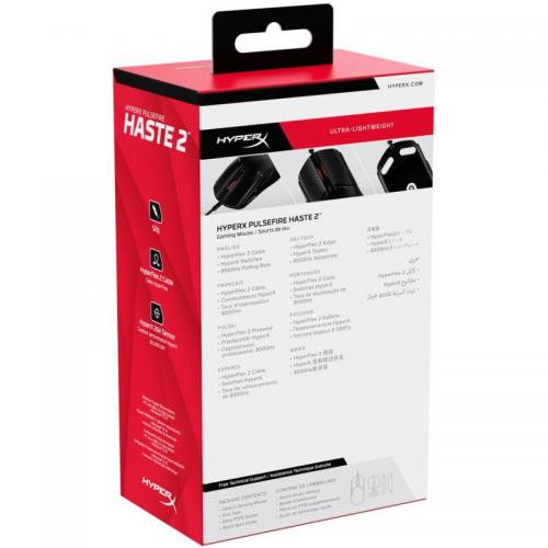 Mouse Optic HP HyperX Pulsefire Haste 2, USB-A, Black