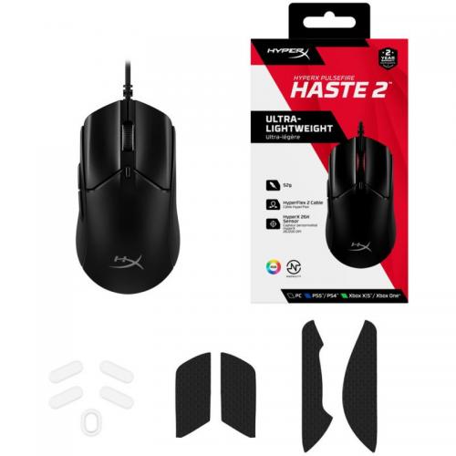 Mouse Optic HP HyperX Pulsefire Haste 2, USB-A, Black