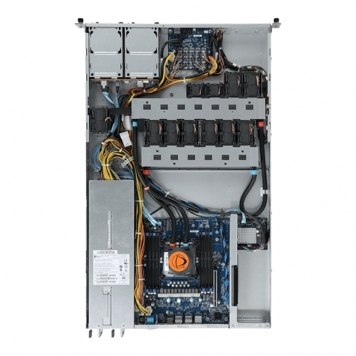 Server Gigabyte R161-R12 V100, No CPU, No RAM, No HDD, Intel X299, PSU 2x 1100W, No OS
