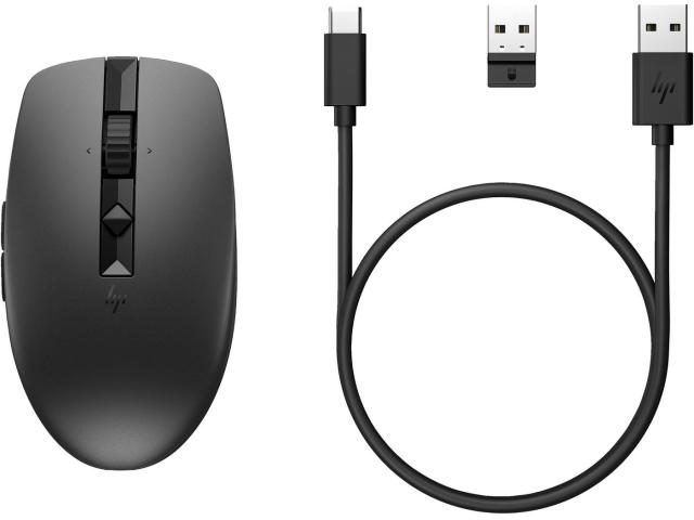 Mouse Optic HP 710 Rechargeable Silent, USB Wireless/Bluetooth, Black