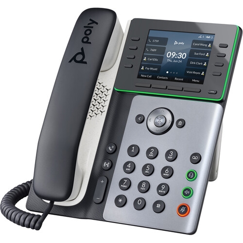 Telefon IP Poly by HP Edge E300, 8 Linii, PoE, Black-Silver