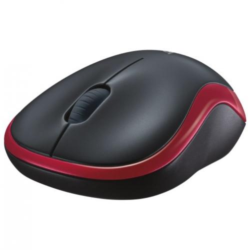 Mouse Optic Logitech M185 910-002237, USB Wireless, Black-Red