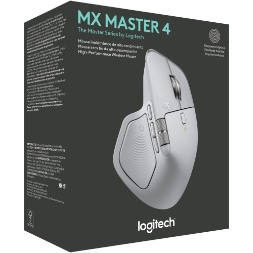 Mouse Laser Logitech MX Master 4, USB-C Wireless/Bluetooth, White Silver