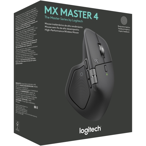 Mouse Laser Logitech MX Master 4 for Mac, USB-C Wireless/Bluetooth, Space Black