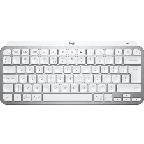 Tastatura Wireless Logitech MX Keys Mini for Mac, White LED, Bluetooth, Layout UK, Pale Grey