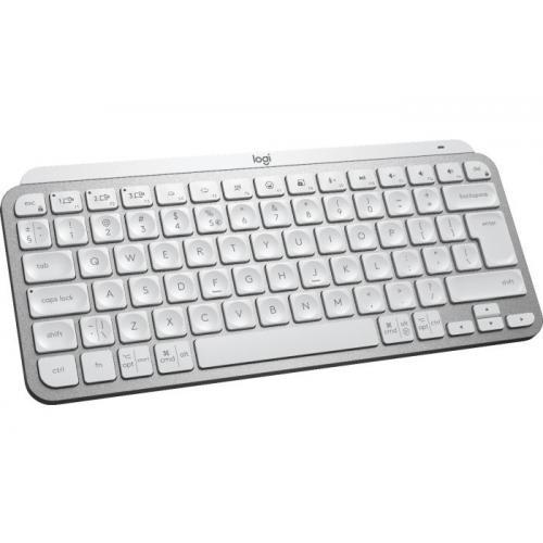 Tastatura Wireless Logitech MX Keys Mini for Mac, White LED, Bluetooth, Layout UK, Pale Grey
