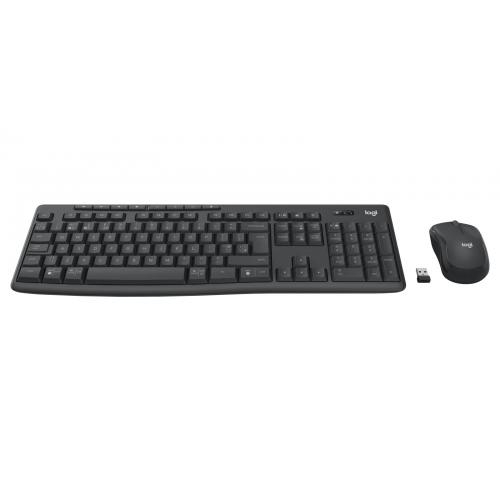 Kit Wireless Logitech MK370 Combo for Business - Tastatura, USB Wireless/Bluetooth, Layout UK, Graphite + Mouse Optic, USB Wireless/Bluetooth, Graphite
