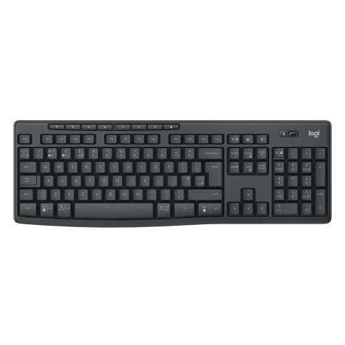 Kit Wireless Logitech MK370 Combo for Business - Tastatura, USB Wireless/Bluetooth, Layout UK, Graphite + Mouse Optic, USB Wireless/Bluetooth, Graphite