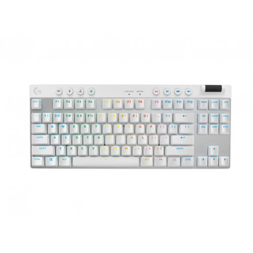 Tastatura Logitech G PRO X TKL Tactile, RGB LED, USB Wireless/Bluetooth, Layout UK, White