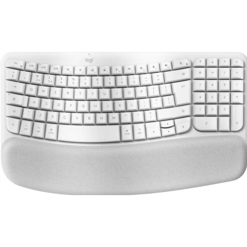 Tastatura Logitech Wave Keys for Mac, USB Wireless/Bluetooth, Layout UK, Off-white