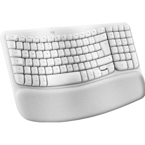 Tastatura Logitech Wave Keys for Mac, USB Wireless/Bluetooth, Layout UK, Off-white