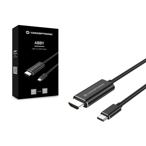 Cablu Conceptronic ABBY04B, USB-C male - HDMI male, 2m, Black