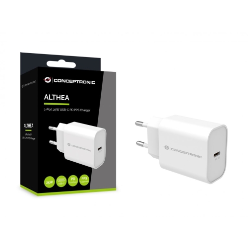 Incarcator retea Conceptronic ALTHEA10W, 1 x USB-C, 12V, 3A, 25W, White