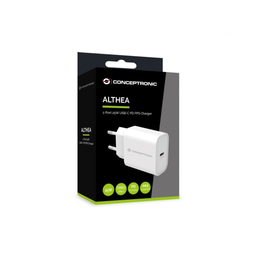 Incarcator retea Conceptronic ALTHEA10W, 1 x USB-C, 12V, 3A, 25W, White