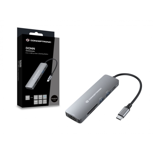 Docking Station Conceptronic DONN11G, Grey