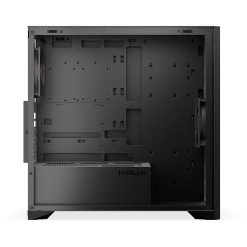 Carcasa Krux Palum, MiddleTower, ATX, cu 2 ventilatoare incluse 120 mm, Negru