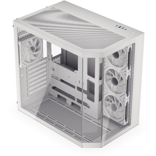 Carcasa Krux Empero, MiddleTower, ATX, cu 4 ventilatoare incluse 120 mm ARGB PWM, Alb