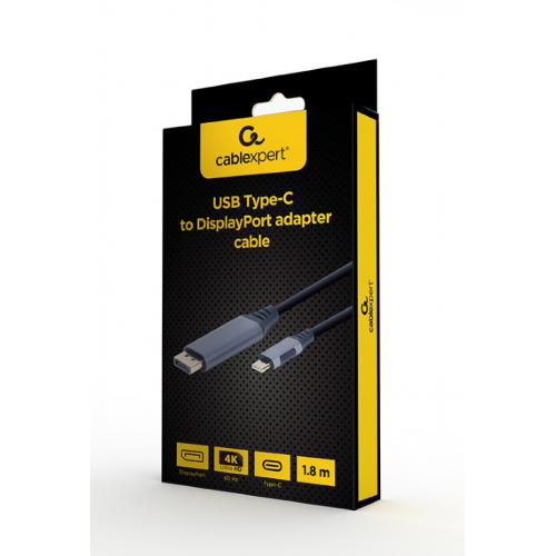 Adaptor Gembird A-USB3C-DPF-01, USB-C - Displayport, 0.15m, Space Gray