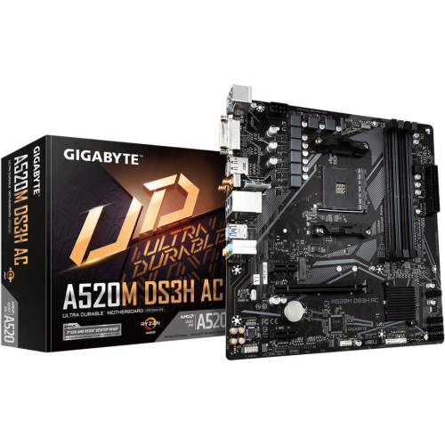 Placa de baza Gigabyte A520M DS3H AC, AMD A520, Socket AM4, mATX