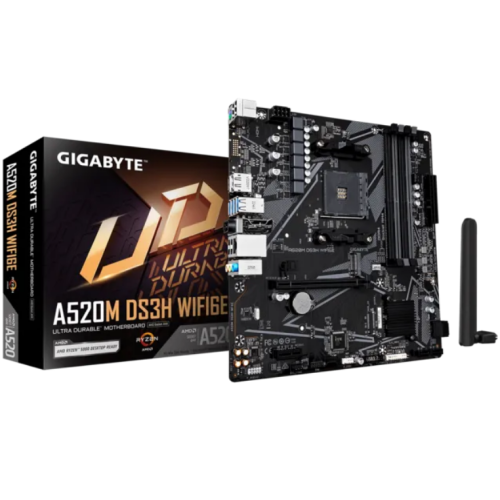 A520M DS3H WF6E, AM4, DDR4, BT 5.3, Negru