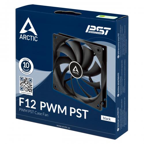 Ventilator Arctic F12 PWM PST Black, 120 mm
