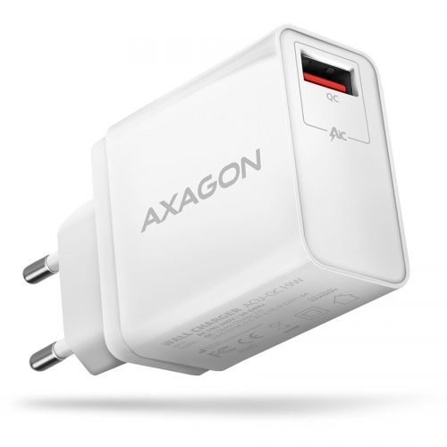 Incarcator retea Axagon ACU-QC19W, 1x USB-A, 19W, White