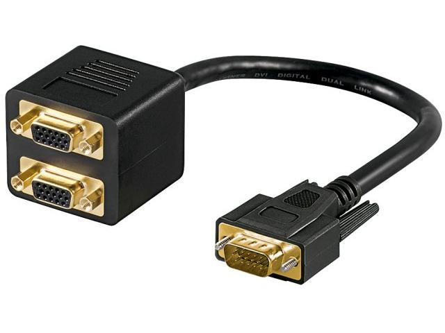 Adaptor cu cablu VGA (SVGA) tata la 2 x VGA (SVGA) mama, contacte aurite
 HCT HCT93263