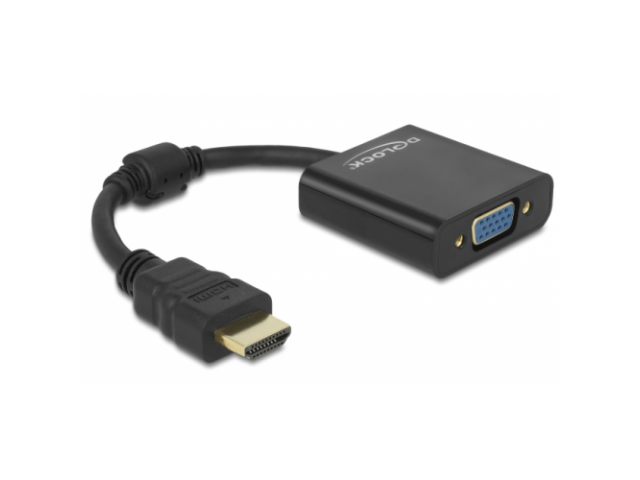 Adaptor Delock 65512, HDMI male - VGA female, Black - DESIGILAT