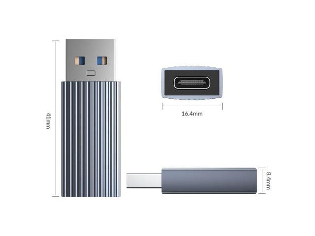 Adaptor Orico AH-AC10-GY, USB male - USB-C female, Gray