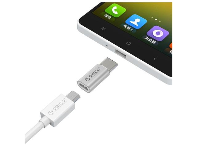 Adaptor Orico CTM1 USB 2.0 Type-C, male - Micro USB 2.0 Type-A, female, Silver