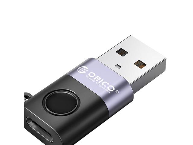 Adaptor Orico WAC-BK, USB-A male - USB-C female, Black