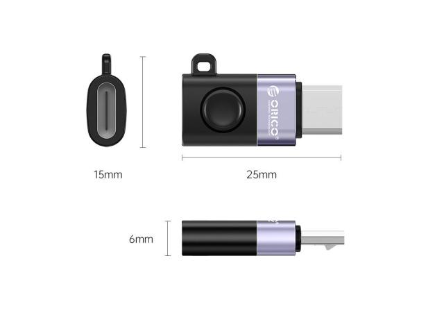 Adaptor Orico WBC-BK, USB-C - Micro USB, Black-Gray