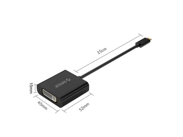Adaptor Orico XD-125, USB-C Male - DVI-I Female, Black