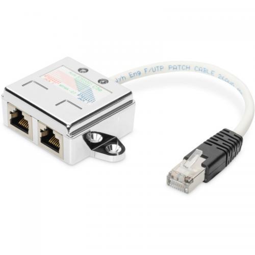 Adaptor retea ASSMANN Digitus AT-AG CX2, 1x RJ-45 Male - 2x RJ-45 Female, 0.19m