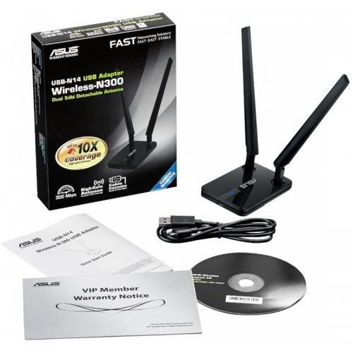 Adaptor wireless Asus USB-N14 N300, USB