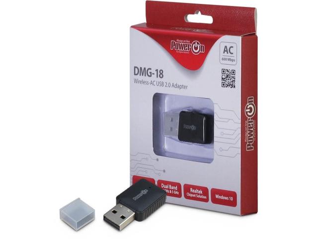 Adaptor wireless Power On DMG-18 Dual-Band, USB, 433 Mbps, Black