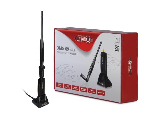 Adaptor wireless PowerOn DMG-09, USB, 300 Mbps, Black
