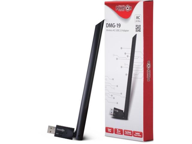 Adaptor wireless PowerOn DMG-19 Dual-Band, USB, 433 Mbps, Black