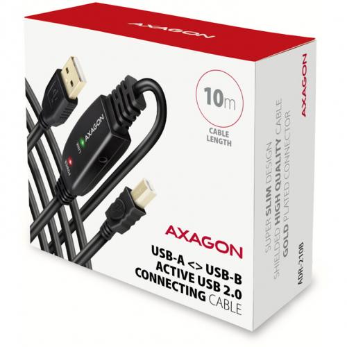 Cablu Axagon ADR-210B, USB - USB-B, 10m, Black