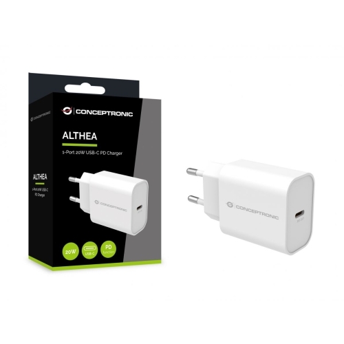 Incarcator retea Conceptronic ALTHEA07W, 1 x USB-C, 12V, 3A, 20W, White