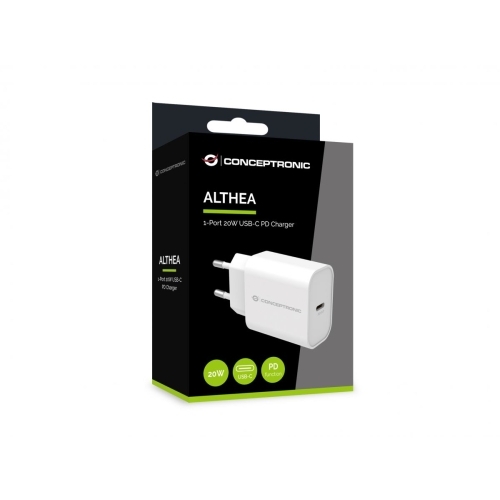 Incarcator retea Conceptronic ALTHEA07W, 1 x USB-C, 12V, 3A, 20W, White